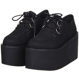 原创定做手工新品 LOLITA鞋原宿朋克PUNK系带厚底松糕鞋 8363