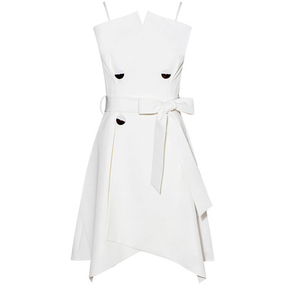 娜扎同款连衣裙名媛白色礼服