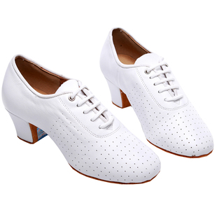 贝蒂舞鞋T1B软牛皮白色女士教师舞鞋两点底交谊舞鞋拉丁舞鞋