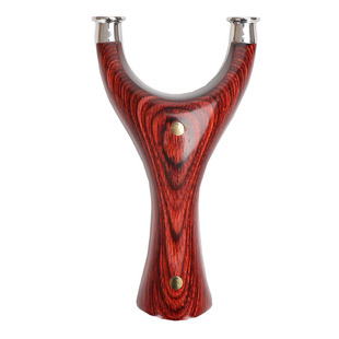 金属弹弓飞虎扁皮实木不锈钢弹弓精准户外射击免绑反曲专用弹工架