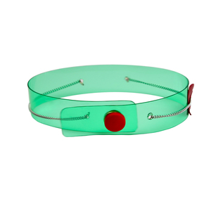 Glee rainbow 果冻绿红色羊皮心形锁链PVC choker cool girl 项圈