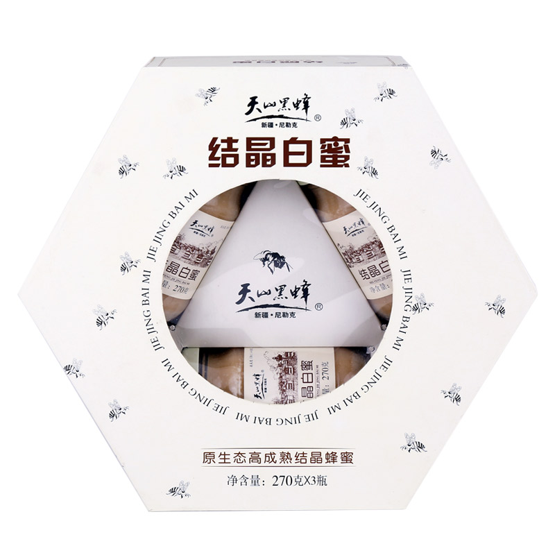 新疆百信蜂業(yè) 天山黑蜂結晶白蜜禮盒百花蜂蜜