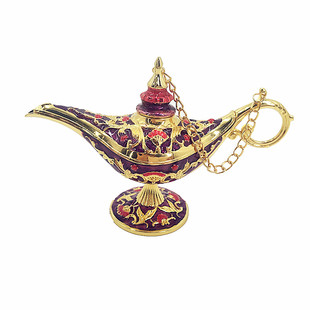 敦煌阿拉丁神灯壶摆件金属家居装饰许愿灯乔迁礼物2020玩具紫色