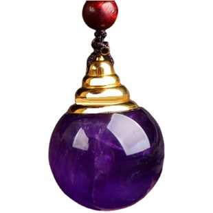 天然紫水晶舍利塔吊坠佛塔舍利子甘露丸水晶塔挂件嘎乌盒宝瓶项链