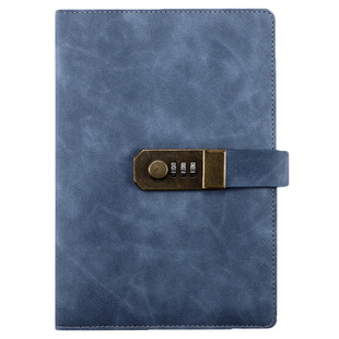 密码本女多功能指纹带锁古风日记本密码锁简约大学生A5超厚加厚少女复古文艺小学生练字密码带锁的笔记本本子