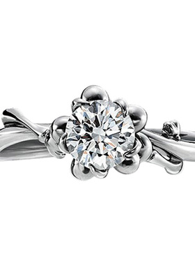 花瓣钻戒纯银复古定做空托