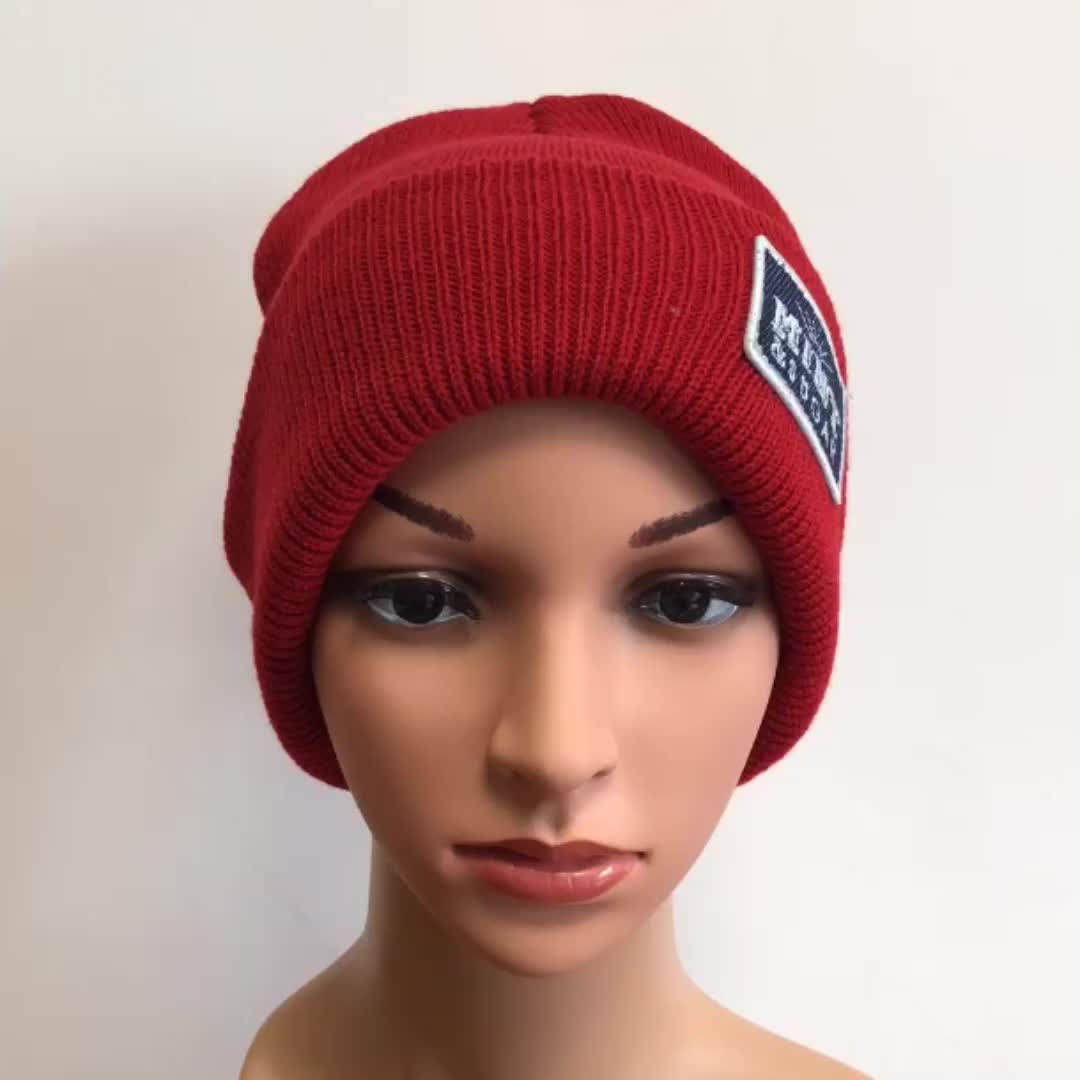red knit winter hat