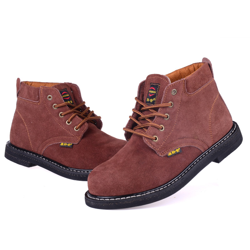 轮胎底劳保鞋防砸防刺穿钢包头牛皮耐高温耐磨工作鞋车床工安全鞋