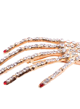 夸张风骷髅手骨万圣节发夹一体链