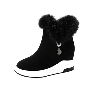 兔毛雪地靴女2020冬季新款短筒毛毛短靴内增高百搭保暖加绒女棉鞋