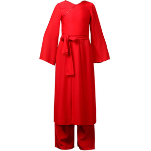 儿童水墨古典演出服男童飘逸中国风少年强扇子舞服舞剑太极舞蹈服