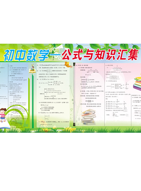 教室辅导班儿童数学公式墙贴纸