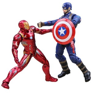 中动复仇者联盟 美国队长 钢铁侠 蜘蛛侠幻视 绿巨人手办摆件模型