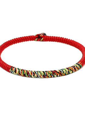 本命年红手绳编制九乘金刚结