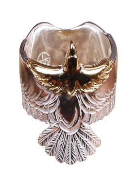 菊地健金头银身松石鹰戒指