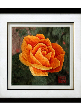 伊飞湘绣手工家居花卉客厅装饰画