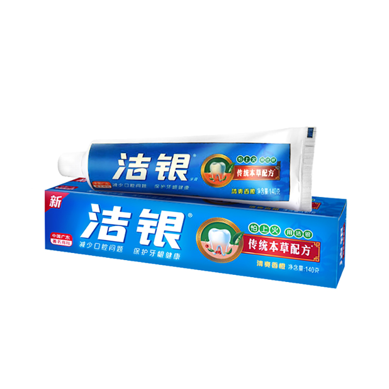 洁银牙膏140g/90g老牌子广州正品经销经典国货香橙口腔专用6支装