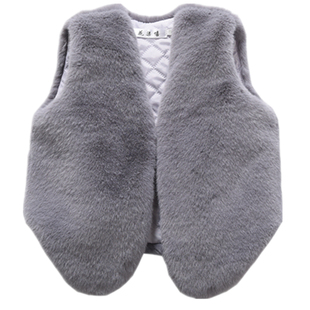 2019秋冬儿童亲子马甲韩版女童獭兔毛仿皮草马甲短款宝宝毛绒外套