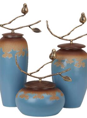 工艺陶瓷中式风客厅摆件软装饰品