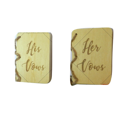 结婚礼木质誓言手卡小巧His Her Vows定制宣誓词宣言本新郎保证书