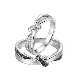 ONE SWEAR/梵誓牵丝18k金铂金钻石对戒新中式国风定制结婚婚戒