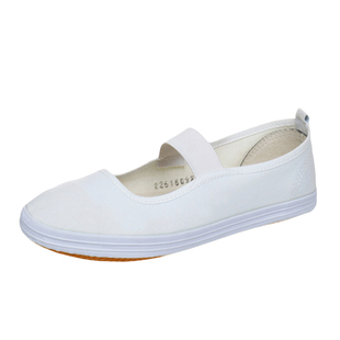 山东鲁泰女士白色护士鞋学生舞蹈鞋广场舞鞋防滑体操鞋帆布小白鞋