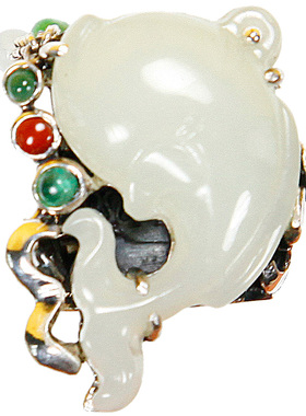 承李李原创设计 高端订制中国风珠宝玉石银饰 和田玉戒指