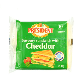 总统三明治芝士片200g 法国进口奶酪片干酪奶酪切达芝士片 cheese