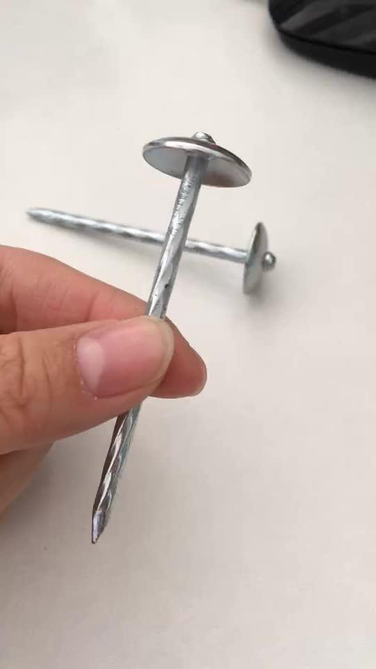 Electro Galvanized Roofing Nail Umbrella Head Zinc Roofing Nail With