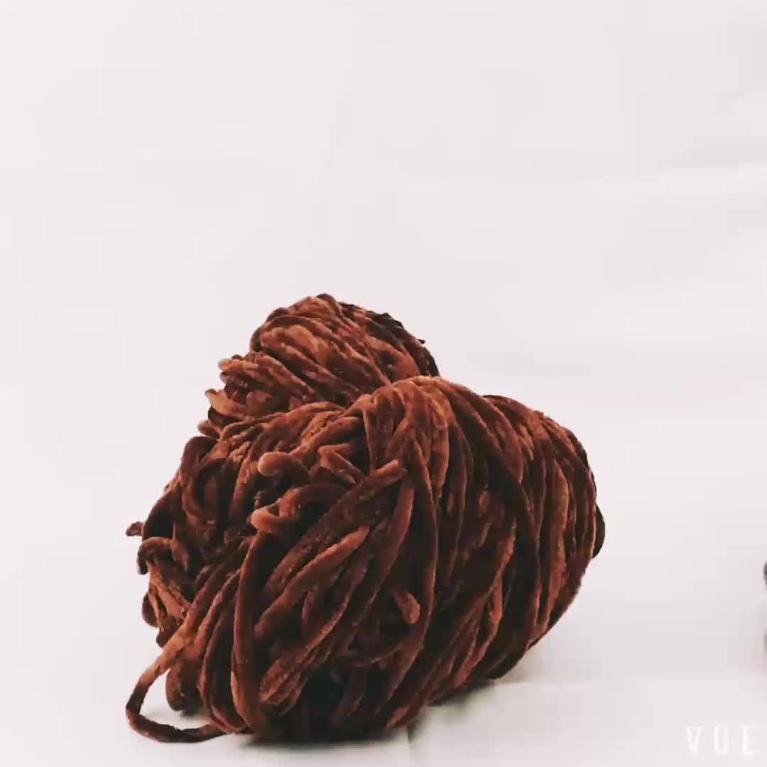 100 Velvet Polyester Chenille Yarn Dyed Super Chunky Big Crochet Thick