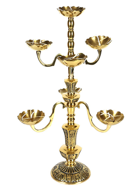 蜡烛寺院供灯纯铜供奉装饰复古