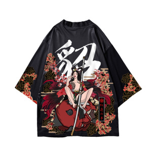 木村三社x红莲之梦 貂蝉伏魔印花道袍男女国潮汉服大码潮牌防晒服