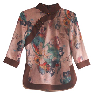 如意风旗袍上衣唐装女装中国风中袖盘扣显瘦中式茶服民国风女装