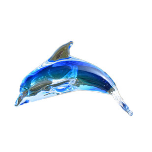 玻璃海豚琉璃家居酒柜创意装饰工艺品小摆件鱼缸造景海洋动物礼物