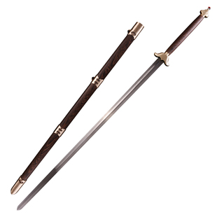 龙泉市泉字号宝剑铜装不锈钢双手剑武术太极八卦螳螂剑长剑未开刃