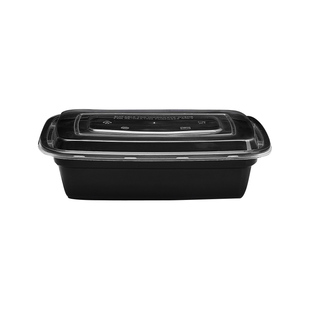 750/1000美式高档加厚一次性餐盒长方形黑色打包盒便当外卖盒饭盒