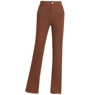 千分之一秋冬装高腰直筒微喇裤女长裤喇叭裤正装女裤毛呢料西装裤