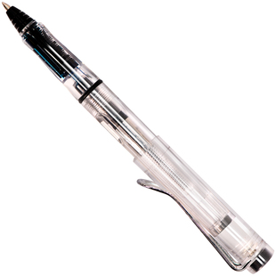 送墨水送黑墨囊 鹤骨纹™纤月钢笔式中性笔 透明笔身可加墨走珠笔替换墨囊学生用课堂笔记书写笔试色涂色绘画