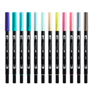 新色不是闷套装！日本蜻蜓ABT软头水彩笔双头绘画毛笔96色10色12色brush套装画画颜色笔初学者手绘