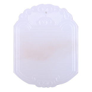 保真新疆羊脂玉平安无事牌吊坠 天然和田玉糖玉平安牌白玉带红糖