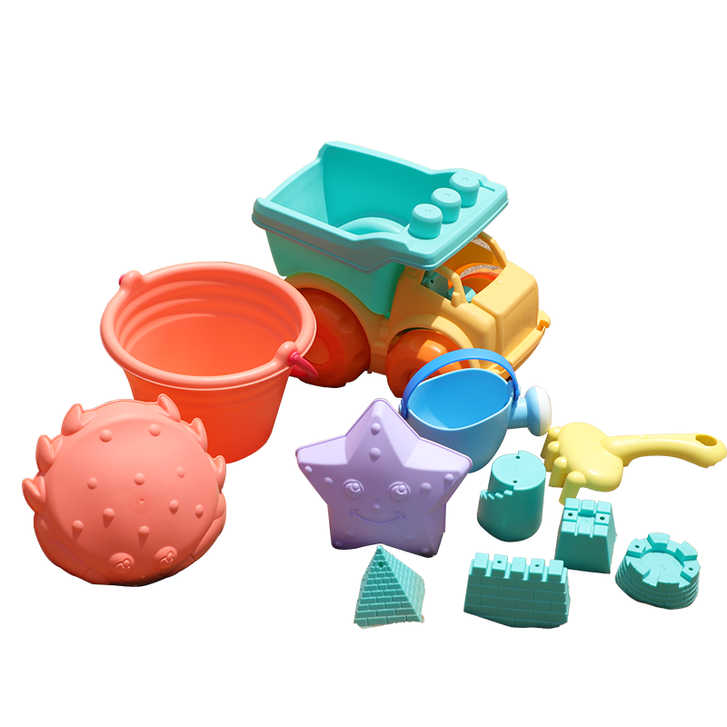  GWIZ兒童軟膠沙灘玩具套裝玩沙挖沙工具男孩女孩寶寶沙漏桶玩具車