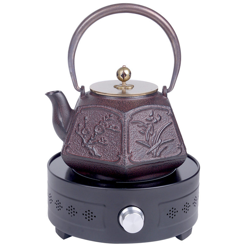 君子万福铁壶手工铸铁壶日式无涂层复古茶具茶壶家用电陶炉烧水壶