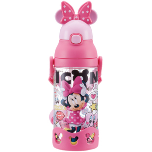 迪士尼吸管杯儿童背带水壶宝宝双耳手柄学饮杯抗摔防漏学生直饮杯