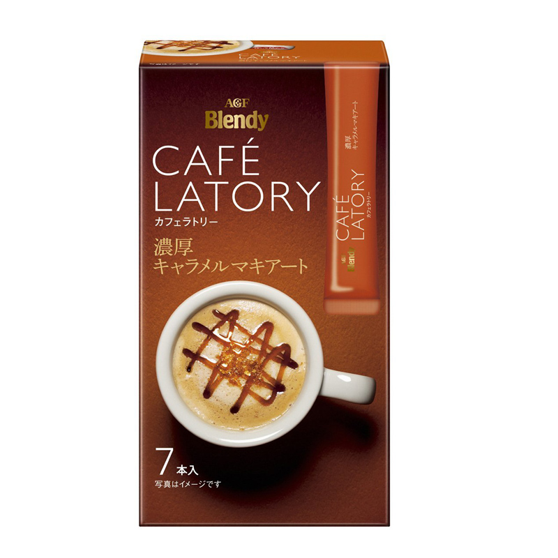 日本进口AGF Blendy CAFE LATORY醇厚焦糖玛奇朵速溶咖啡