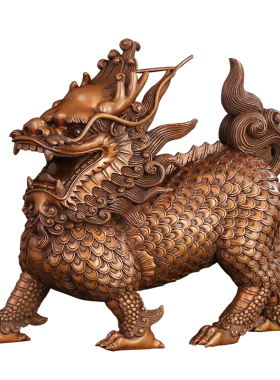 徽匠铜韵书房麒麟摆件