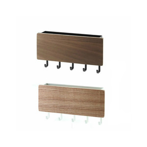 日本家居日式小清新钥匙墙壁挂 冰箱磁性挂钩木质衣帽挂衣白色架