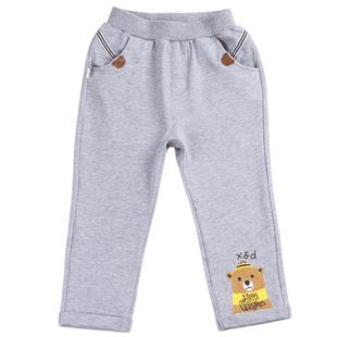 小数点童装男童裤子春秋款儿童中小童休闲卡通长裤子纯色单层棉裤