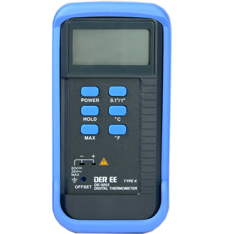 进口得益DE-3003工业高精度表面K型热电偶数字接触式测温仪温度计