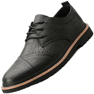 皮鞋男韩版潮流休闲皮鞋百搭男士工装马丁靴英伦复古低帮短靴男鞋