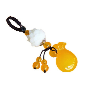 菩提莲花汽车钥匙挂件玉髓钱袋创意礼品钥匙扣男女时尚高档包挂饰